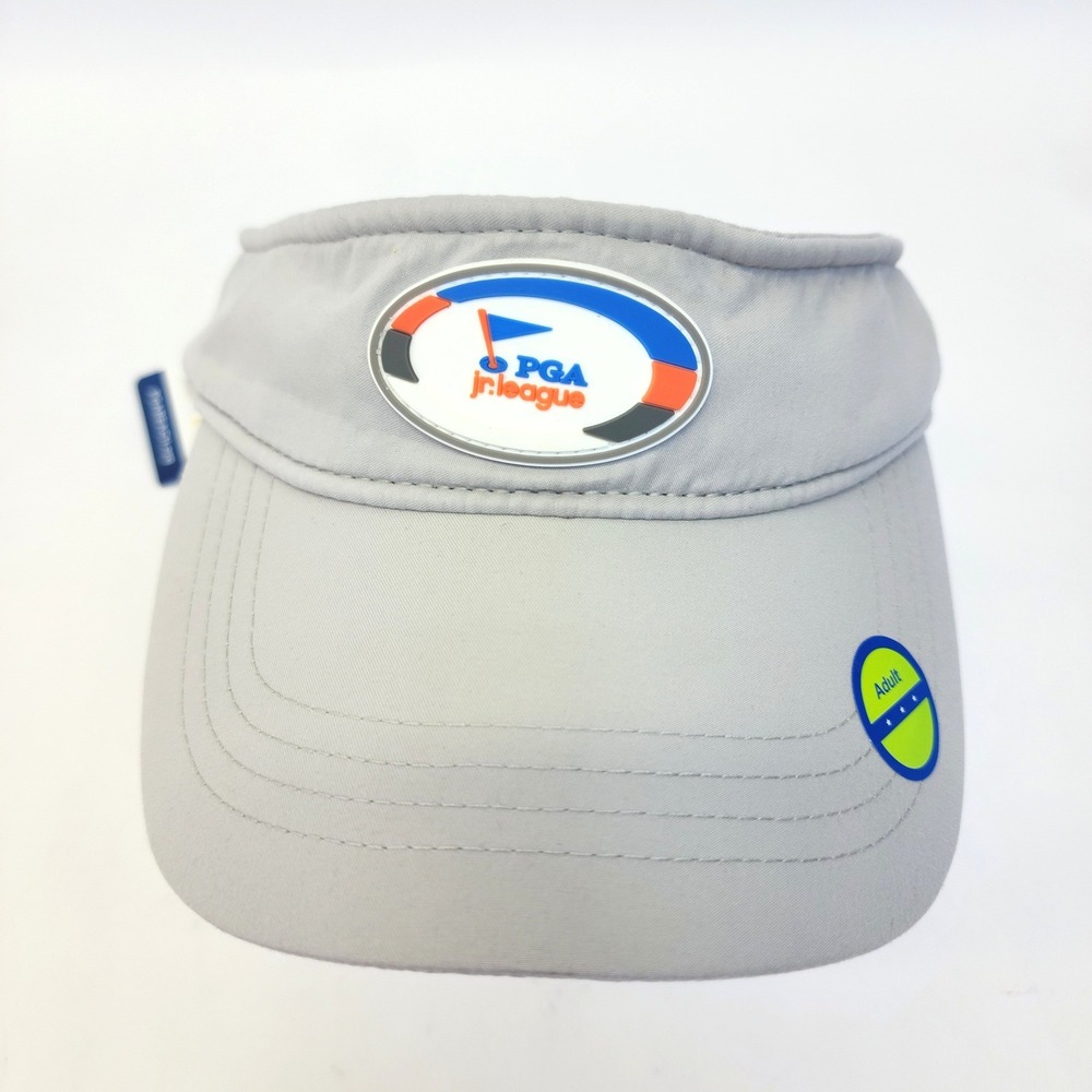 Garb PGA Junior League Golf Visor Adult Gray Adjustable Strap Hat‎ NWT